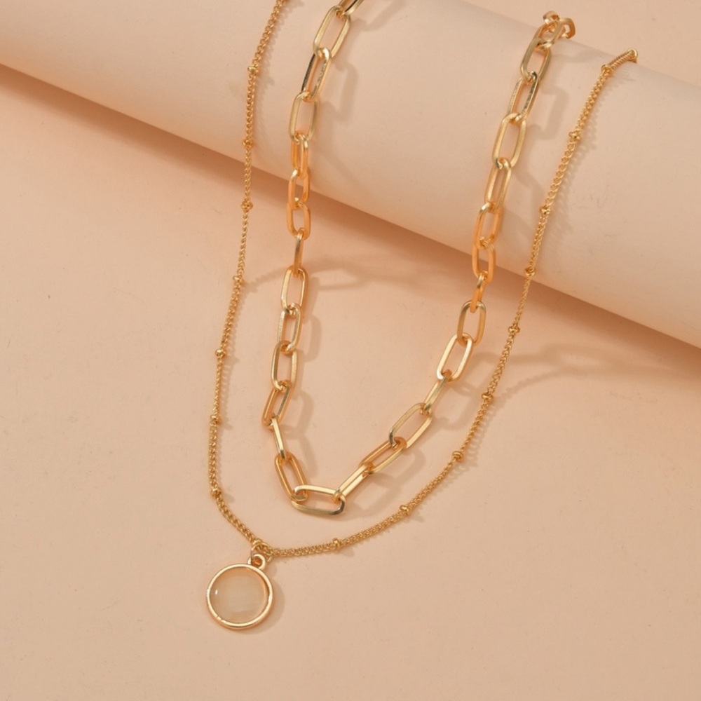 LayeredChic Gold Chain Necklace with Pendant